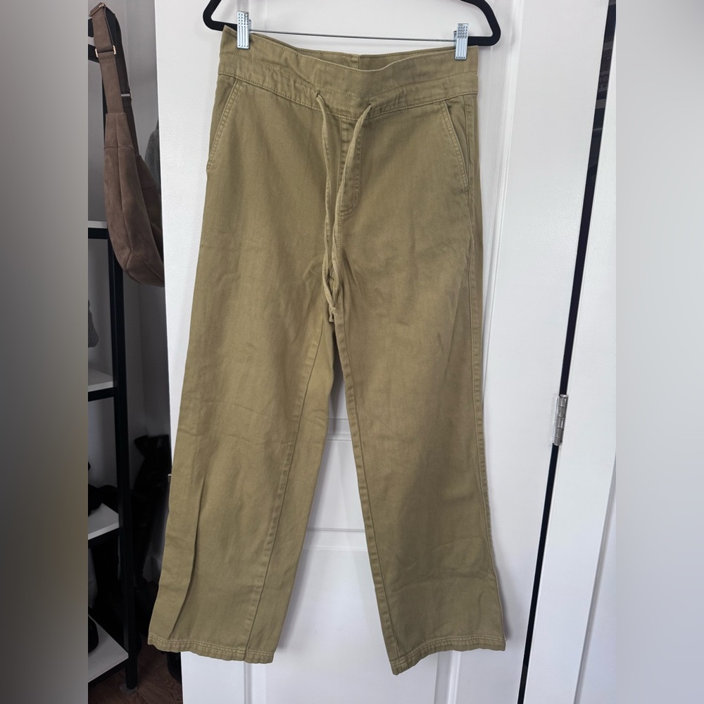 Straight Leg Flat Front— greenish yellow
